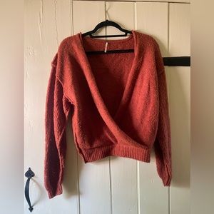 Free people autumnal red sweater